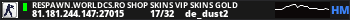 RESPAWN.WORLDCS.RO SHOP SKINS VIP SKINS GOLD